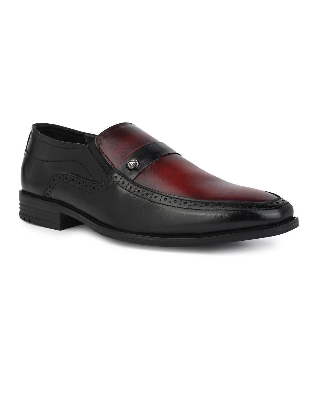 Alberto Torresi Genuine Leather Black-Bordo Slipon Formal Shoes 2 Alberto Torresi Genuine Leather Black-Bordo Slipon Formal Shoes - Image 2
