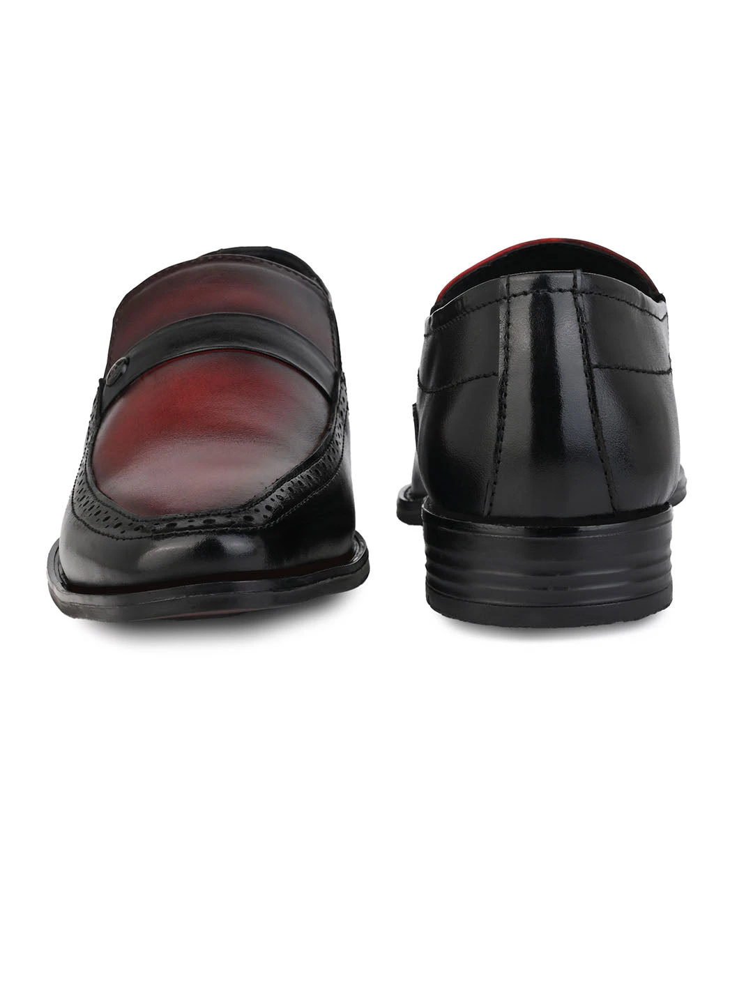 Alberto Torresi Genuine Leather Black-Bordo Slipon Formal Shoes 6 Alberto Torresi Genuine Leather Black-Bordo Slipon Formal Shoes - Image 6