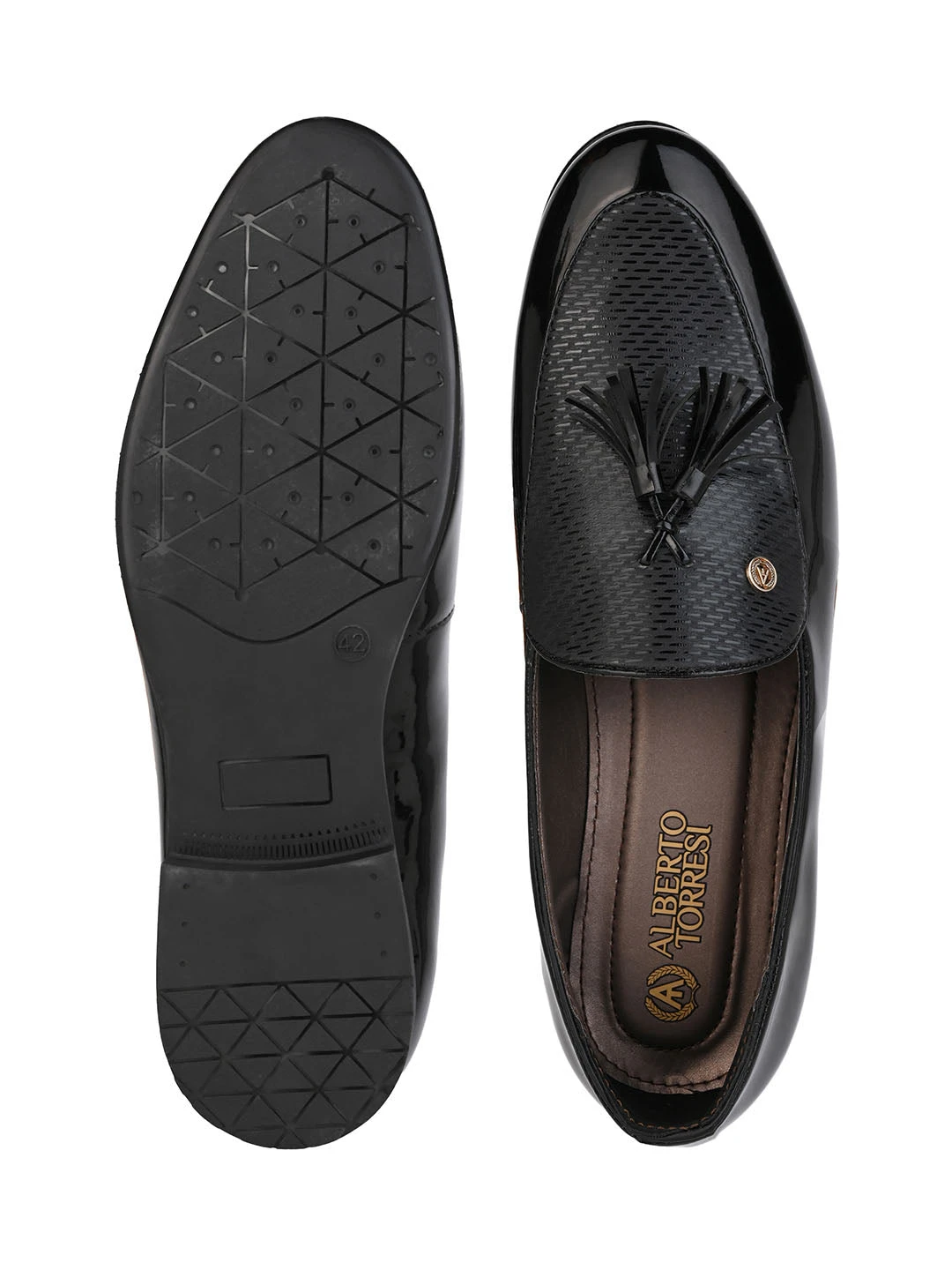 Alberto Torresi Nancy Penny Black Patent Tassel Loafer 8 Alberto Torresi Nancy Penny Black Patent Tassel Loafer - Image 8