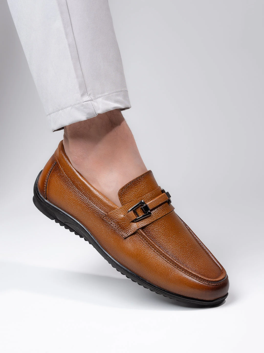 Alberto Torresi Genuine Leather Filter Your Pain Rubber Sole Loafers 3 Alberto Torresi Genuine Leather Filter Your Pain Rubber Sole Loafers - Image 3