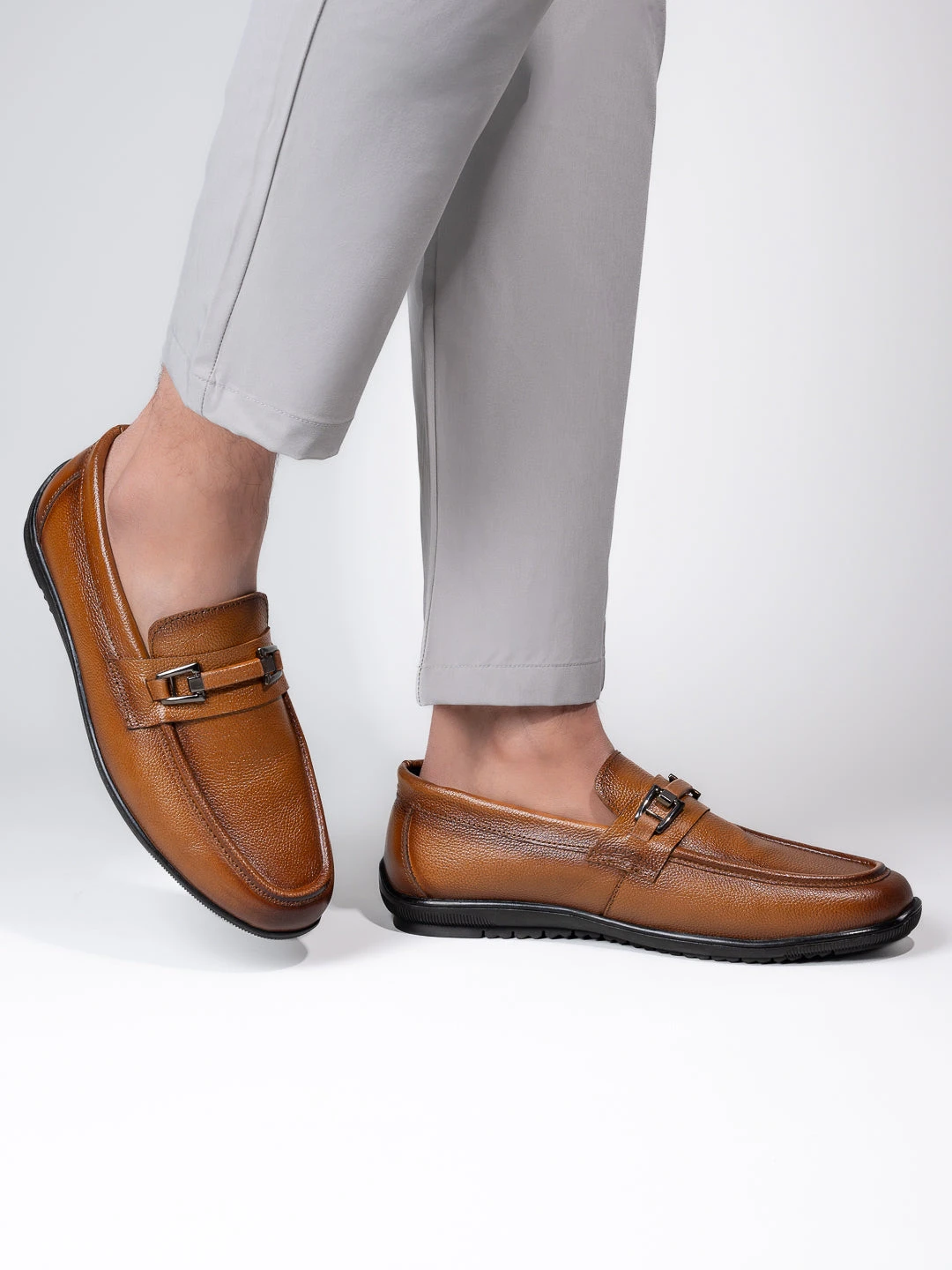 Alberto Torresi Genuine Leather Filter Your Pain Rubber Sole Loafers 2 Alberto Torresi Genuine Leather Filter Your Pain Rubber Sole Loafers - Image 2