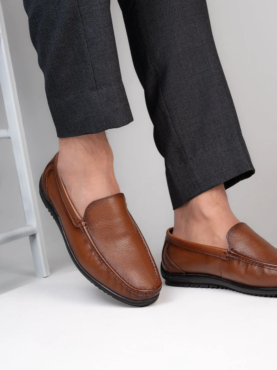 Alberto Torresi Genuine Leather Filter Series Rubber Sole With Padded Comfort Plain Loafers 1 Alberto Torresi Genuine Leather Filter Series Rubber Sole With Padded Comfort Plain Loafers