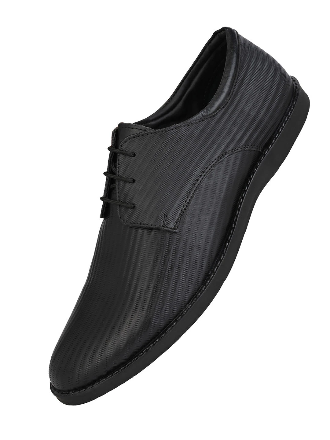 Alberto Torresi Textured Black Leather Office/ Dress Formal Derby Shoes 4 Alberto Torresi Textured Black Leather Office/ Dress Formal Derby Shoes - Image 4