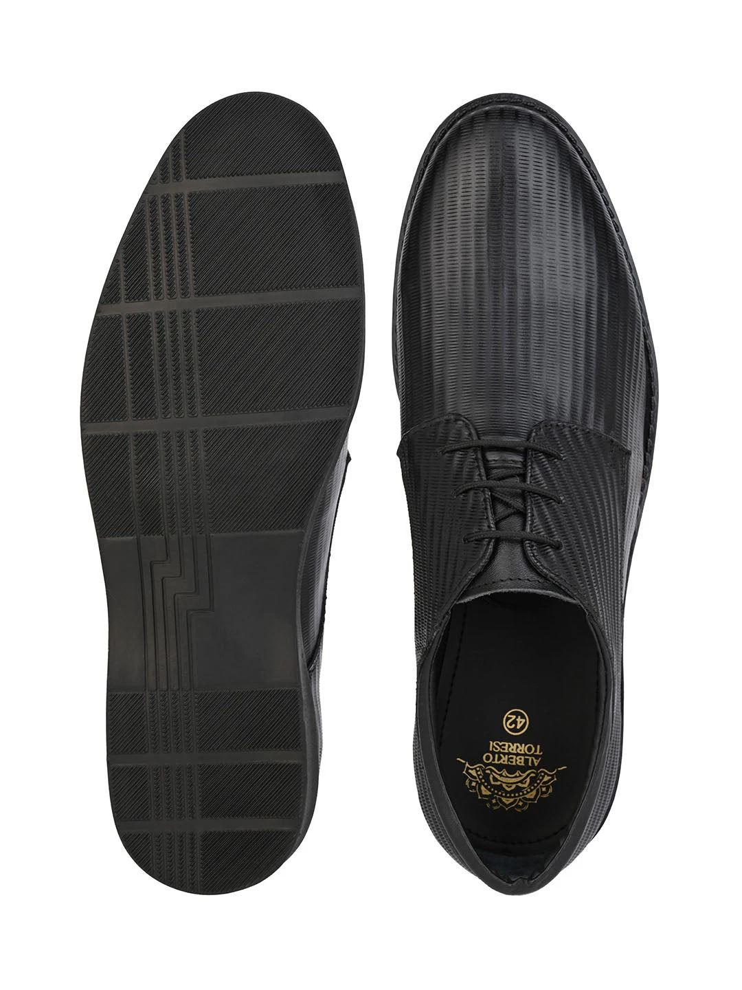 Alberto Torresi Textured Black Leather Office/ Dress Formal Derby Shoes 8 Alberto Torresi Textured Black Leather Office/ Dress Formal Derby Shoes - Image 8