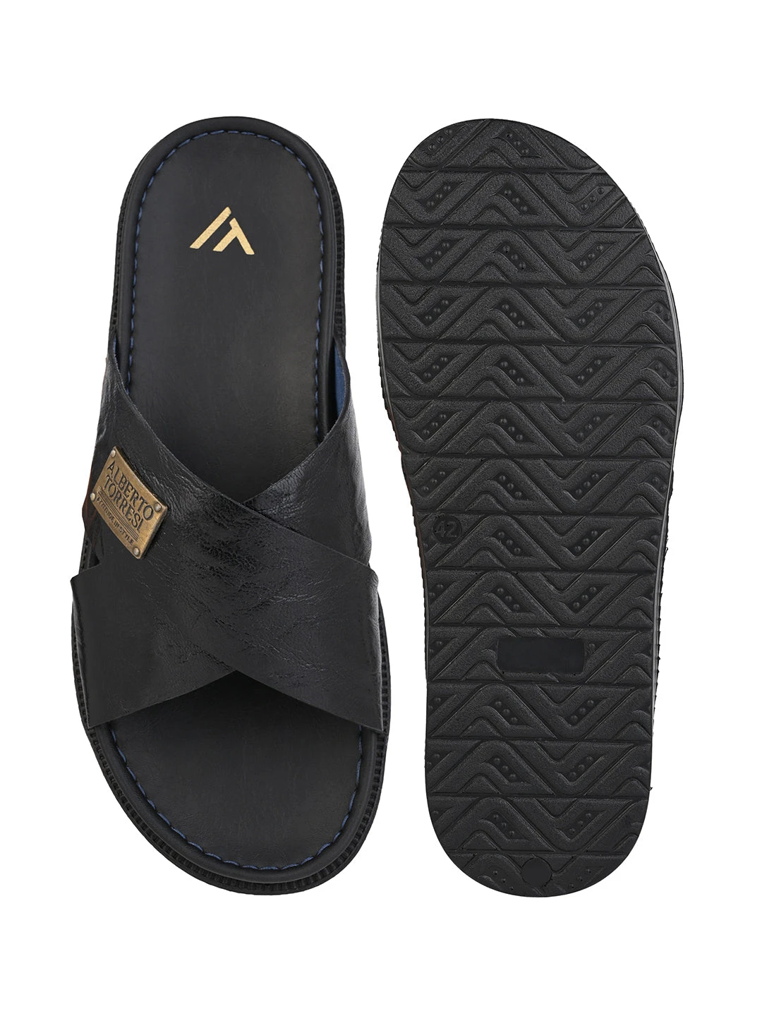 Alberto Torresi Barleta Black Leather Men Slippers 7 Alberto Torresi Barleta Black Leather Men Slippers - Image 7