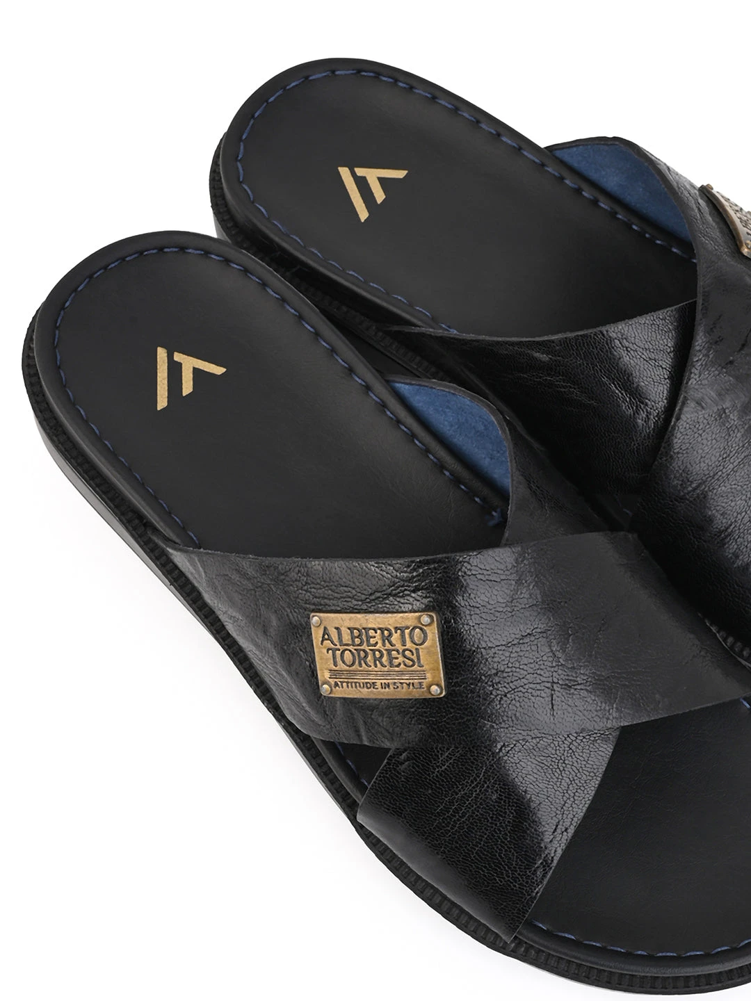 Alberto Torresi Barleta Black Leather Men Slippers 4 Alberto Torresi Barleta Black Leather Men Slippers - Image 4