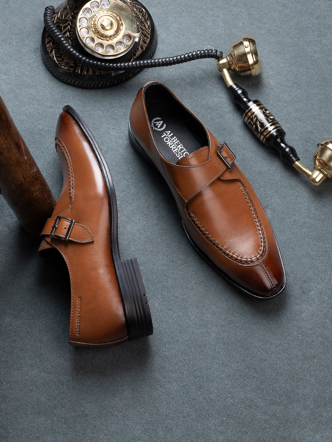 Alberto Torresi Genuine Leather Monk Shoes Dark Brown 1 Alberto Torresi Genuine Leather Monk Shoes Dark Brown