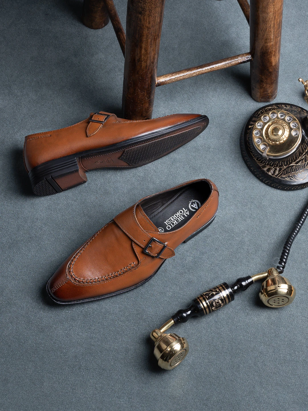 Alberto Torresi Genuine Leather Monk Shoes Dark Brown 4 Alberto Torresi Genuine Leather Monk Shoes Dark Brown - Image 4