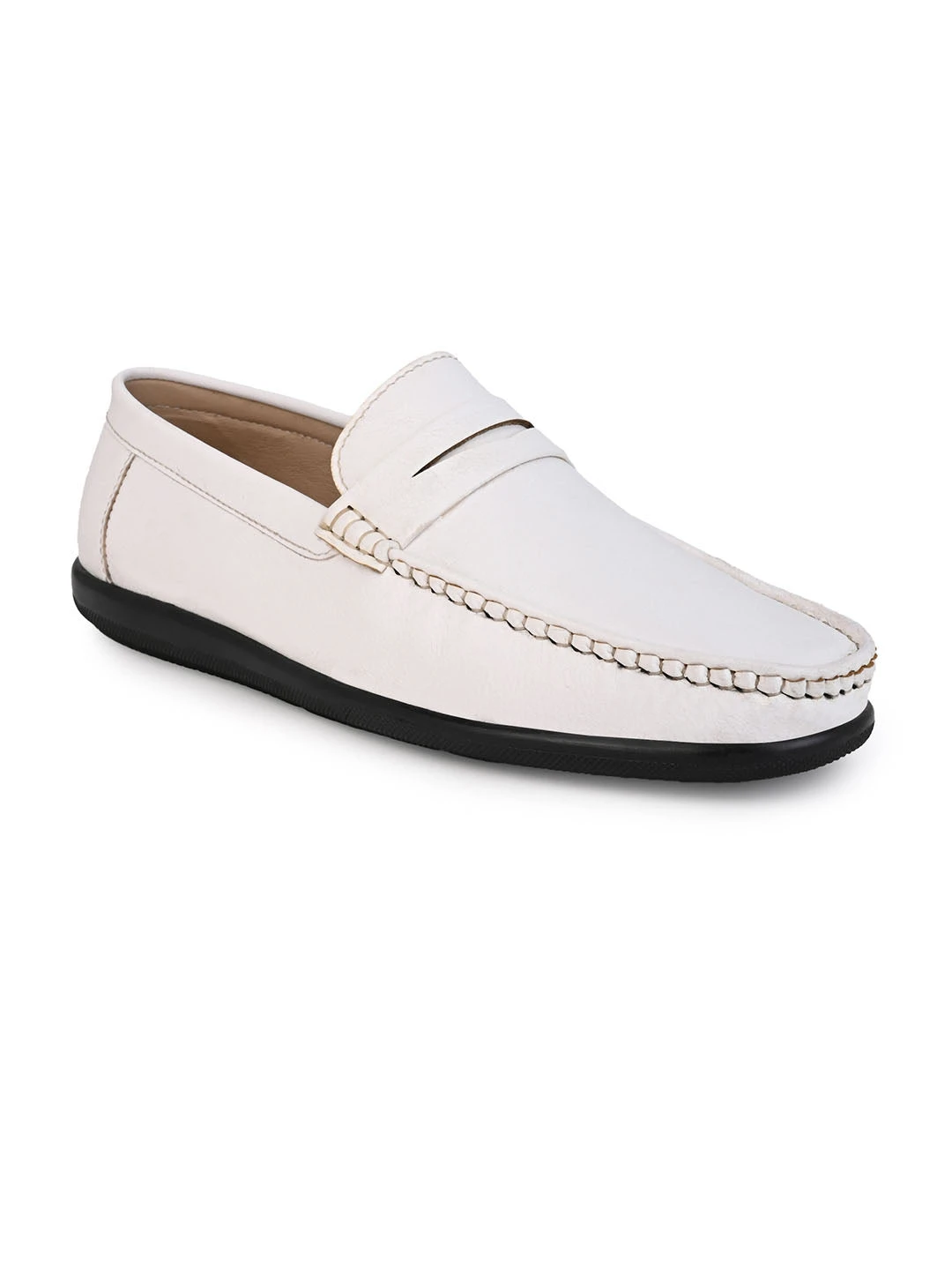 Alberto Torresi White Slip On Loafer 1 Alberto Torresi White Slip On Loafer