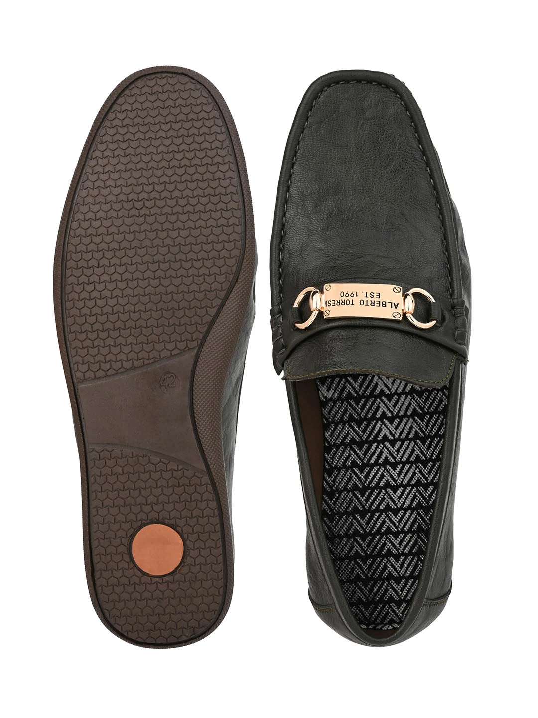 Alberto Torresi Twisty Series 531 Full Flex Rubber Sole Slip In Olive Casual Loafers 7 Alberto Torresi Twisty Series 531 Full Flex Rubber Sole Slip In Olive Casual Loafers - Image 7