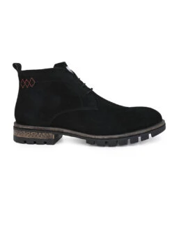 Alberto Torresi Headon Series Devl559 Genuine Suede High Tops For Men -Urban Shoes Store 88559 BLACK 2