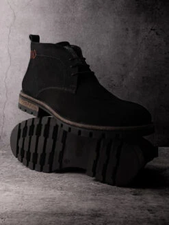 Alberto Torresi Headon Series Devl559 Genuine Suede High Tops For Men -Urban Shoes Store 88559 BLACK 2