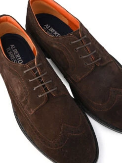 Alberto Torresi Brown Suede Brogues -Urban Shoes Store 88596 Brown N 7