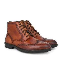 Alberto Torresi G.Leather Lloyd Series 597 Tan Brogues Boot -Urban Shoes Store 88597 TAN 2