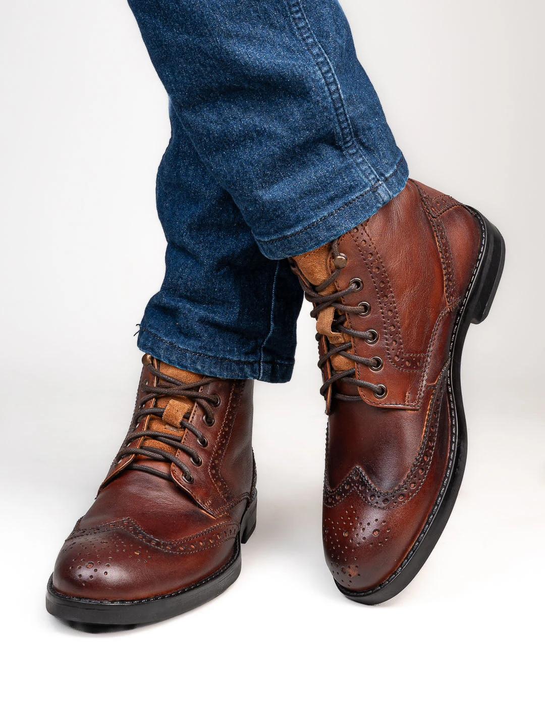 Alberto Torresi G.Leather Lloyd Series 599 Brown Brogues Boot 1 Alberto Torresi G.Leather Lloyd Series 599 Brown Brogues Boot