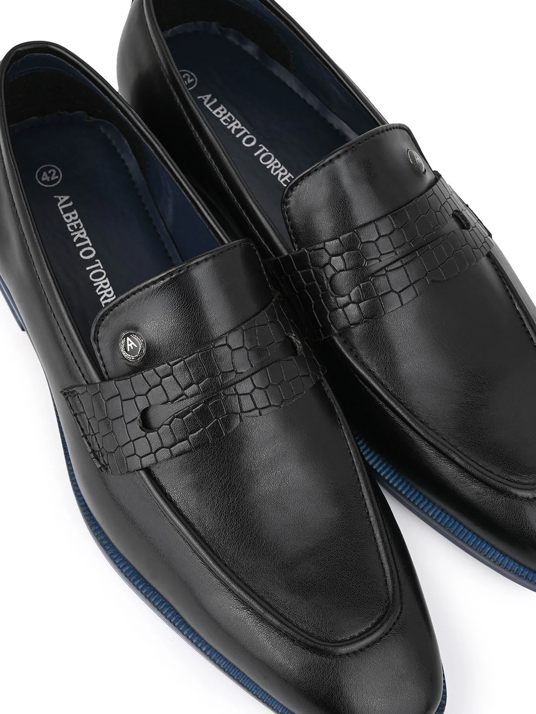 Alberto Torresi Hungary Series 610 Branded Sole Saddle Black Loafers 3 Alberto Torresi Hungary Series 610 Branded Sole Saddle Black Loafers - Image 3