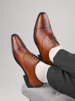 Alberto Torresi Genuine Leather Toe Cap Tan Formal Shoes -Urban Shoes Store 88620 L TAN 8