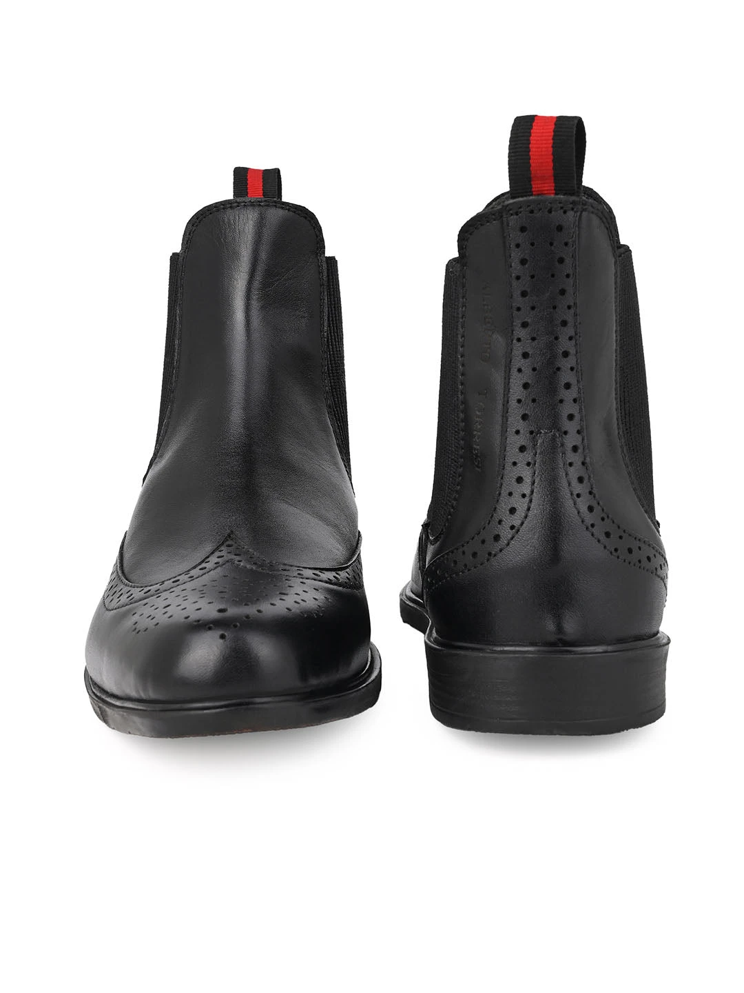 Alberto Torresi Black Leather Brogue Chelsea Boots For Men 6 Alberto Torresi Black Leather Brogue Chelsea Boots For Men - Image 6