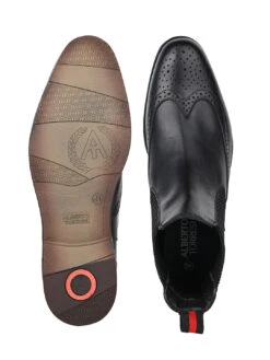Alberto Torresi Black Leather Brogue Chelsea Boots For Men 14 Alberto Torresi Black Leather Brogue Chelsea Boots For Men -Urban Shoes Store 88657 BLACK 6