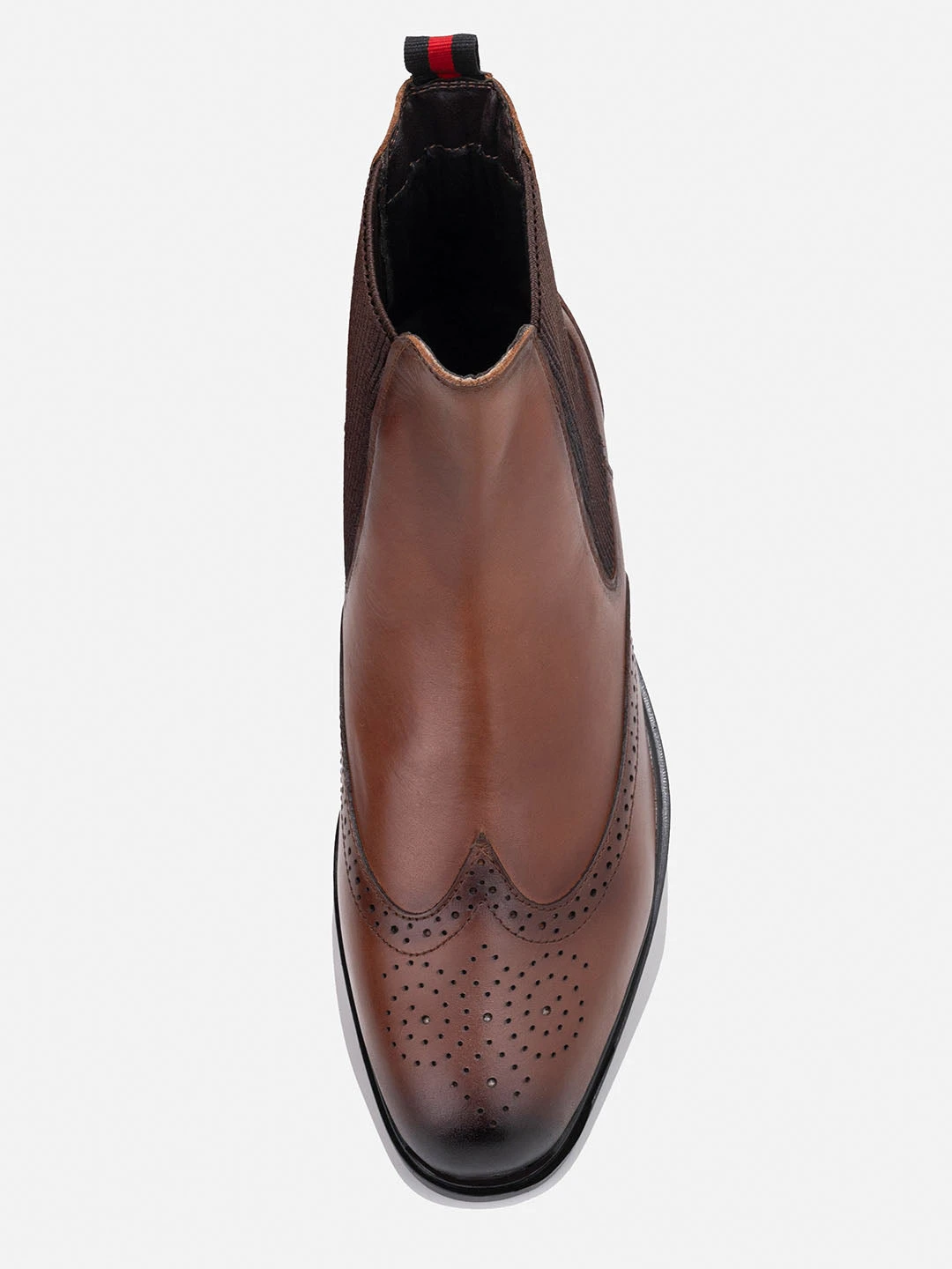 Alberto Torresi Tan Leather Brogue Chelsea Boots For Men 4 Alberto Torresi Tan Leather Brogue Chelsea Boots For Men - Image 4