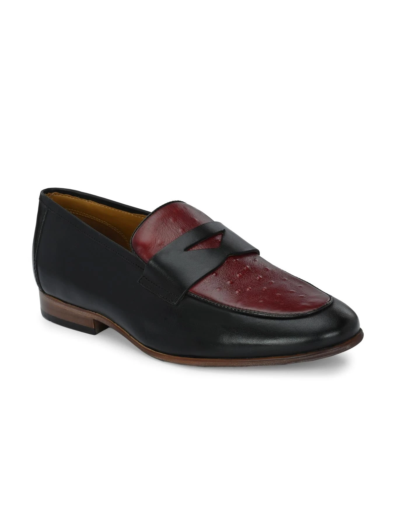 Alberto Torresi Genuine Leather Black Bordo Loafers For Men 1 Alberto Torresi Genuine Leather Black Bordo Loafers For Men