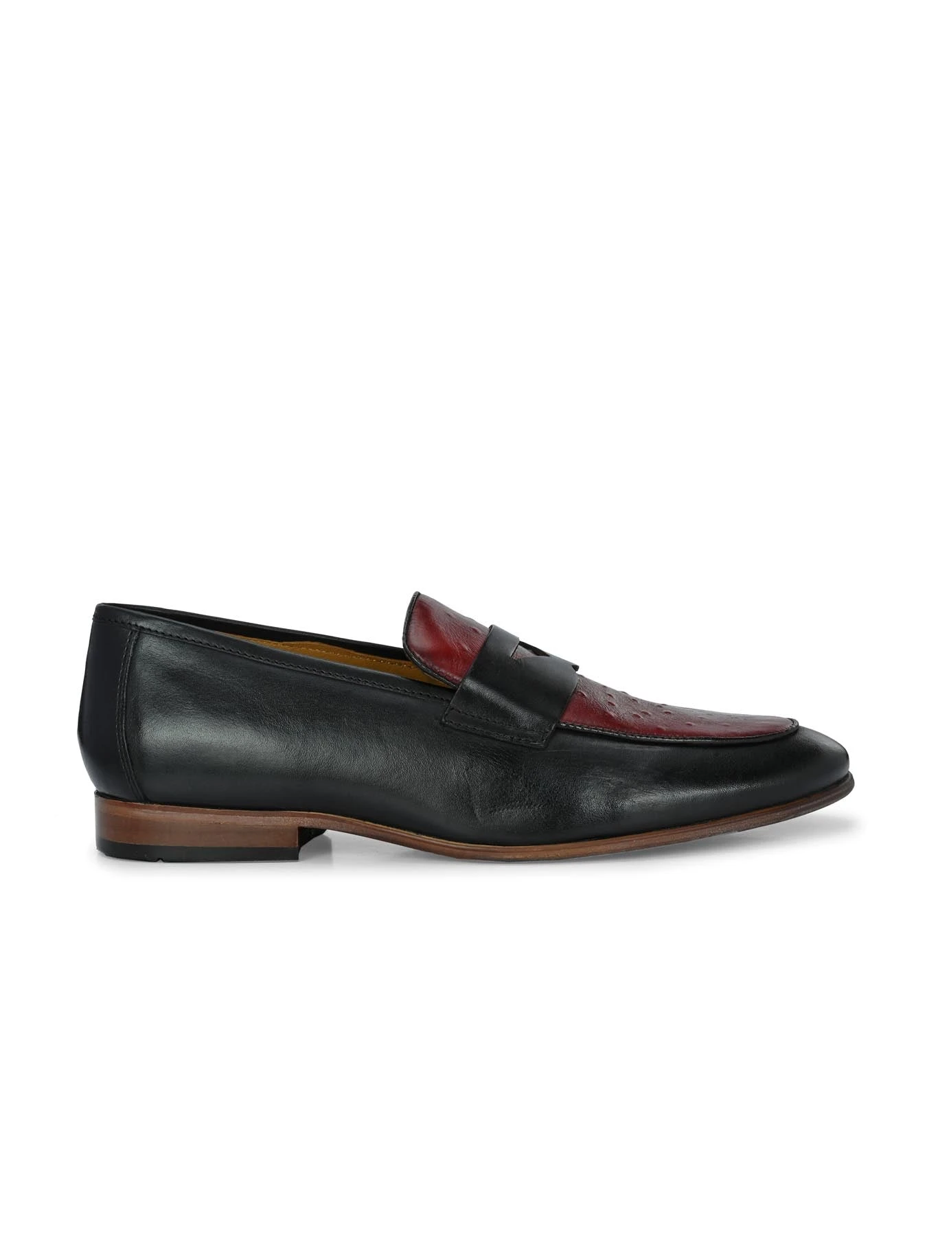Alberto Torresi Genuine Leather Black Bordo Loafers For Men 2 Alberto Torresi Genuine Leather Black Bordo Loafers For Men - Image 2
