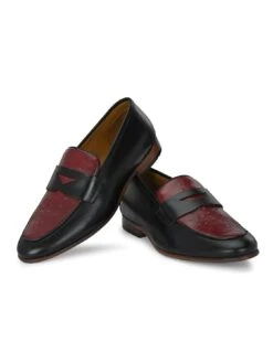 Alberto Torresi Genuine Leather Black Bordo Loafers For Men 12 Alberto Torresi Genuine Leather Black Bordo Loafers For Men -Urban Shoes Store 88682 BLACK BORDO 5