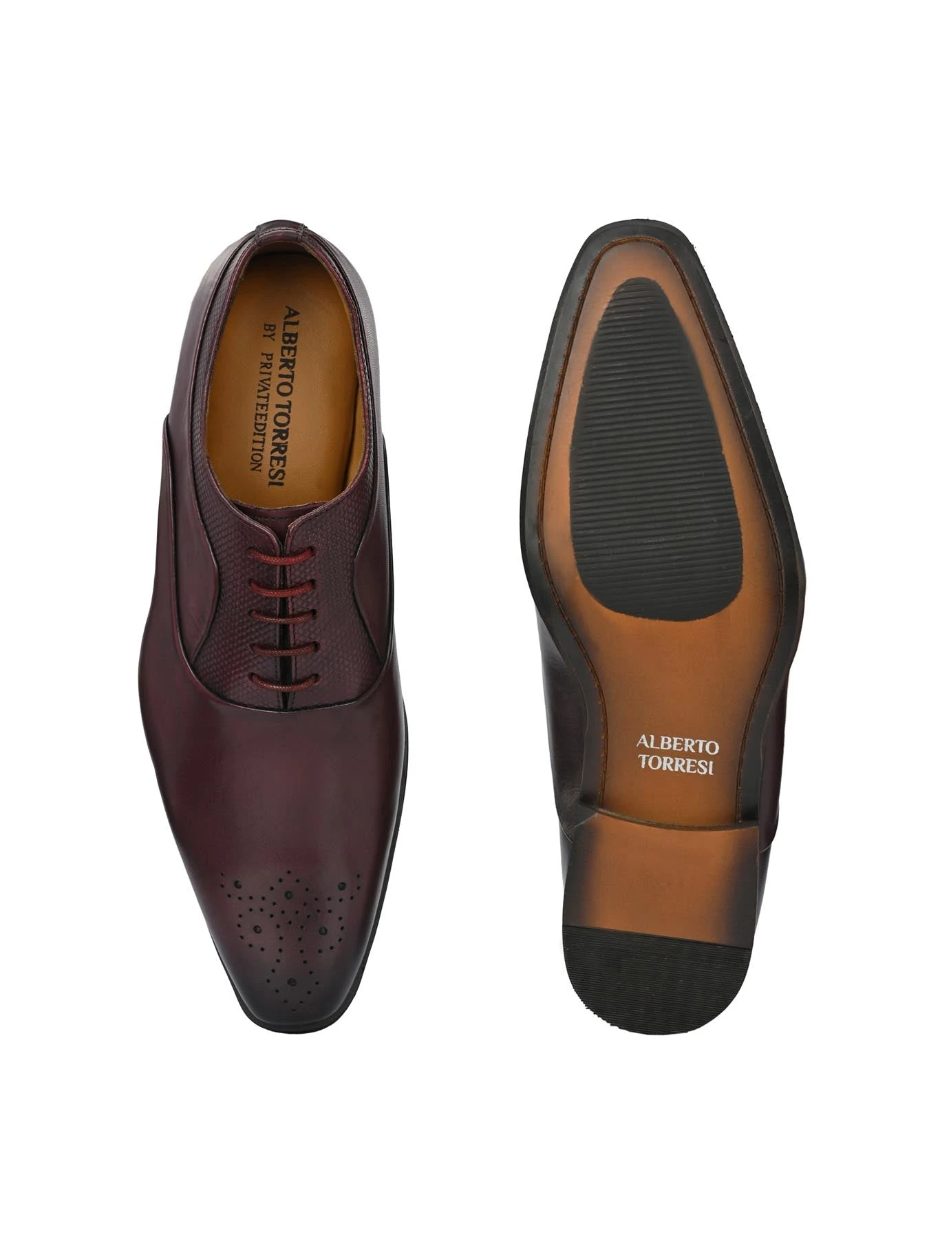 Alberto Torresi Genuine Leather 685 Bordo Office/ Dress Formal Lace Up Shoes 7 Alberto Torresi Genuine Leather 685 Bordo Office/ Dress Formal Lace Up Shoes - Image 7