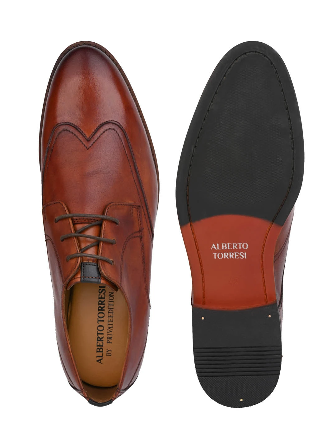 Alberto Torresi Genuine Leather Tan Formal Derby Shoes 6 Alberto Torresi Genuine Leather Tan Formal Derby Shoes - Image 6