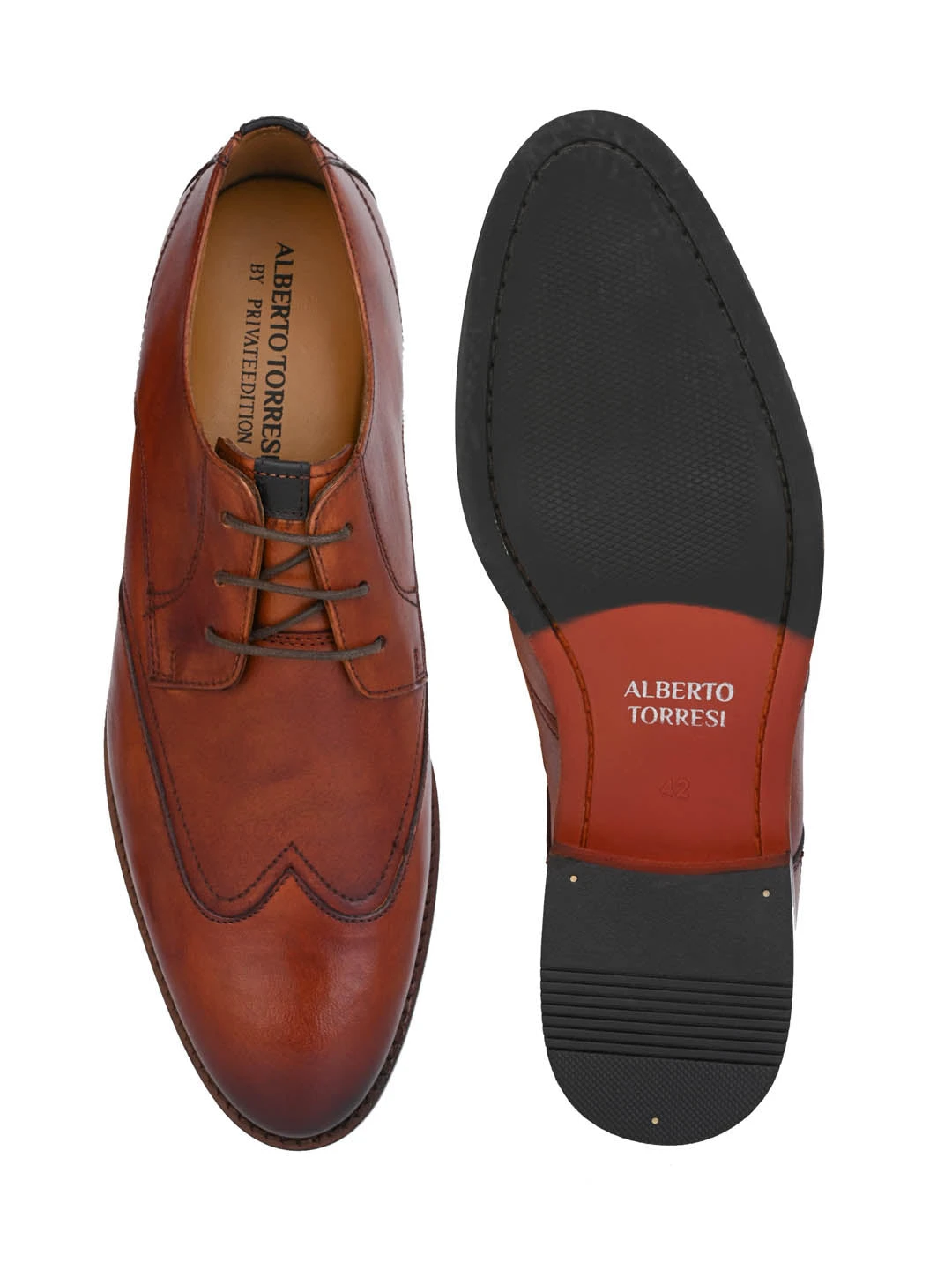 Alberto Torresi Genuine Leather Tan Formal Derby Shoes 7 Alberto Torresi Genuine Leather Tan Formal Derby Shoes - Image 7