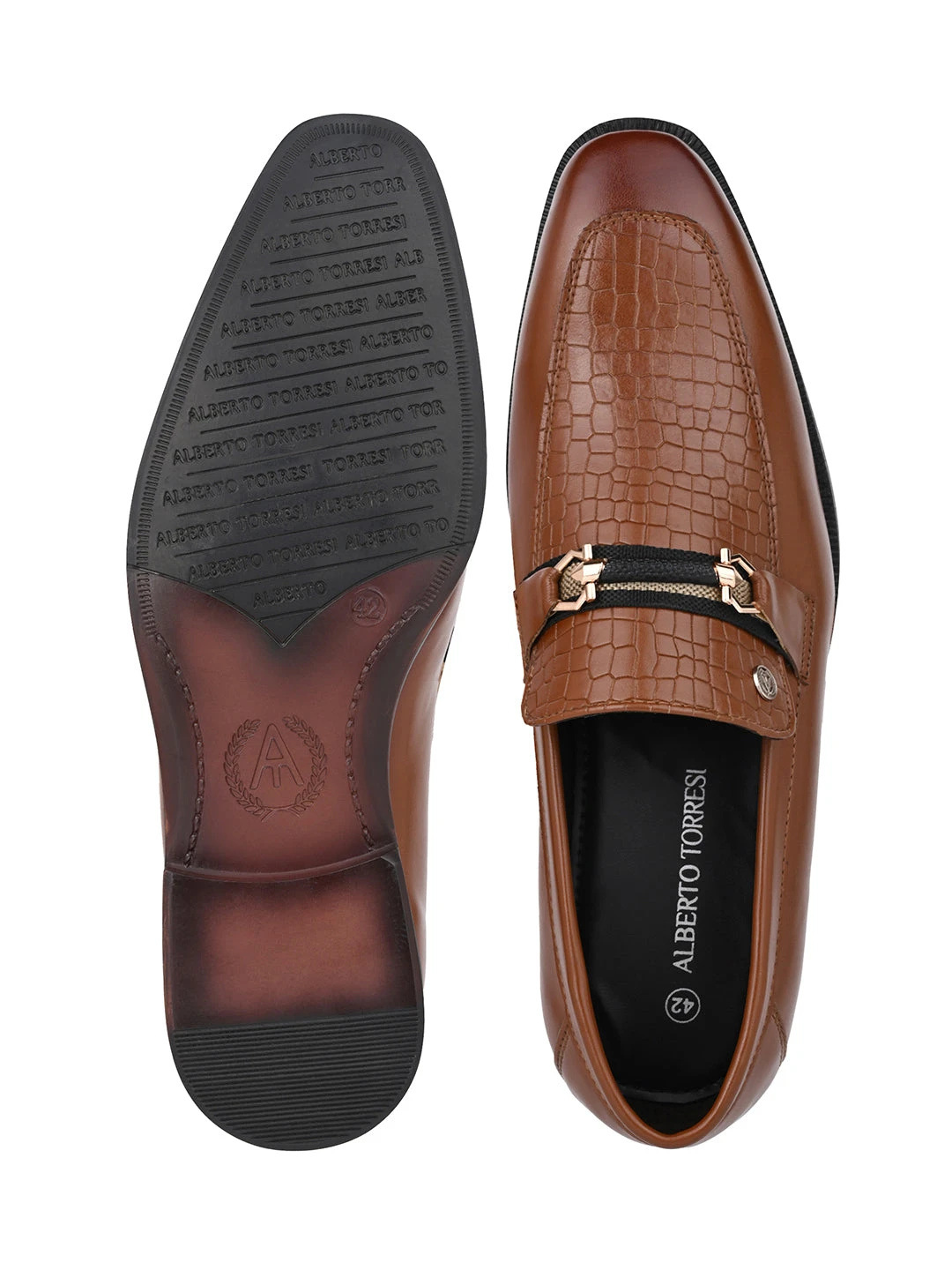 Albertoi Torresi Men's Calabria Tan Buckle Slip-Ons 8 Albertoi Torresi Men's Calabria Tan Buckle Slip-Ons - Image 8