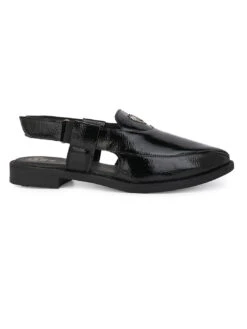 Alberto Torresi Black Patent Crinkle Peshawari Sandal With Padded Insole -Urban Shoes Store 88770 BLACK PATENT 3 05203c21 b1e4 428e b1e6 4bedeeaa1e26