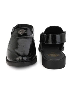 Alberto Torresi Black Patent Crinkle Peshawari Sandal With Padded Insole -Urban Shoes Store 88770 BLACK PATENT 5 46b4664d 3401 438b a1cf 2ec23e575ee7