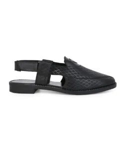Alberto Torresi Genuine Black Leather Textured Peshawari Sandal With Padded Insole 10 Alberto Torresi Genuine Black Leather Textured Peshawari Sandal With Padded Insole -Urban Shoes Store 88770BLACK 3