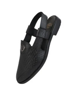 Alberto Torresi Genuine Black Leather Textured Peshawari Sandal With Padded Insole 12 Alberto Torresi Genuine Black Leather Textured Peshawari Sandal With Padded Insole -Urban Shoes Store 88770BLACK 4