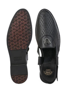 Alberto Torresi Genuine Black Leather Textured Peshawari Sandal With Padded Insole 15 Alberto Torresi Genuine Black Leather Textured Peshawari Sandal With Padded Insole -Urban Shoes Store 88770BLACK 7