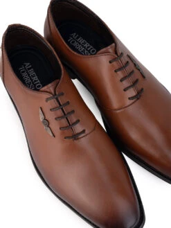 Tan Leather Lace Up Shoes For Men With Sneaker Footpad -Urban Shoes Store DSC 1256