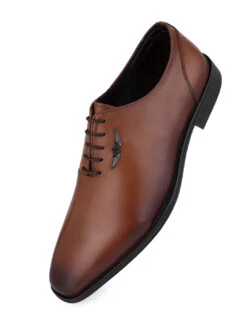 Tan Leather Lace Up Shoes For Men With Sneaker Footpad -Urban Shoes Store DSC 1257