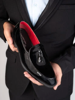 Alberto Torresi Black Patent Tassel Loaffer