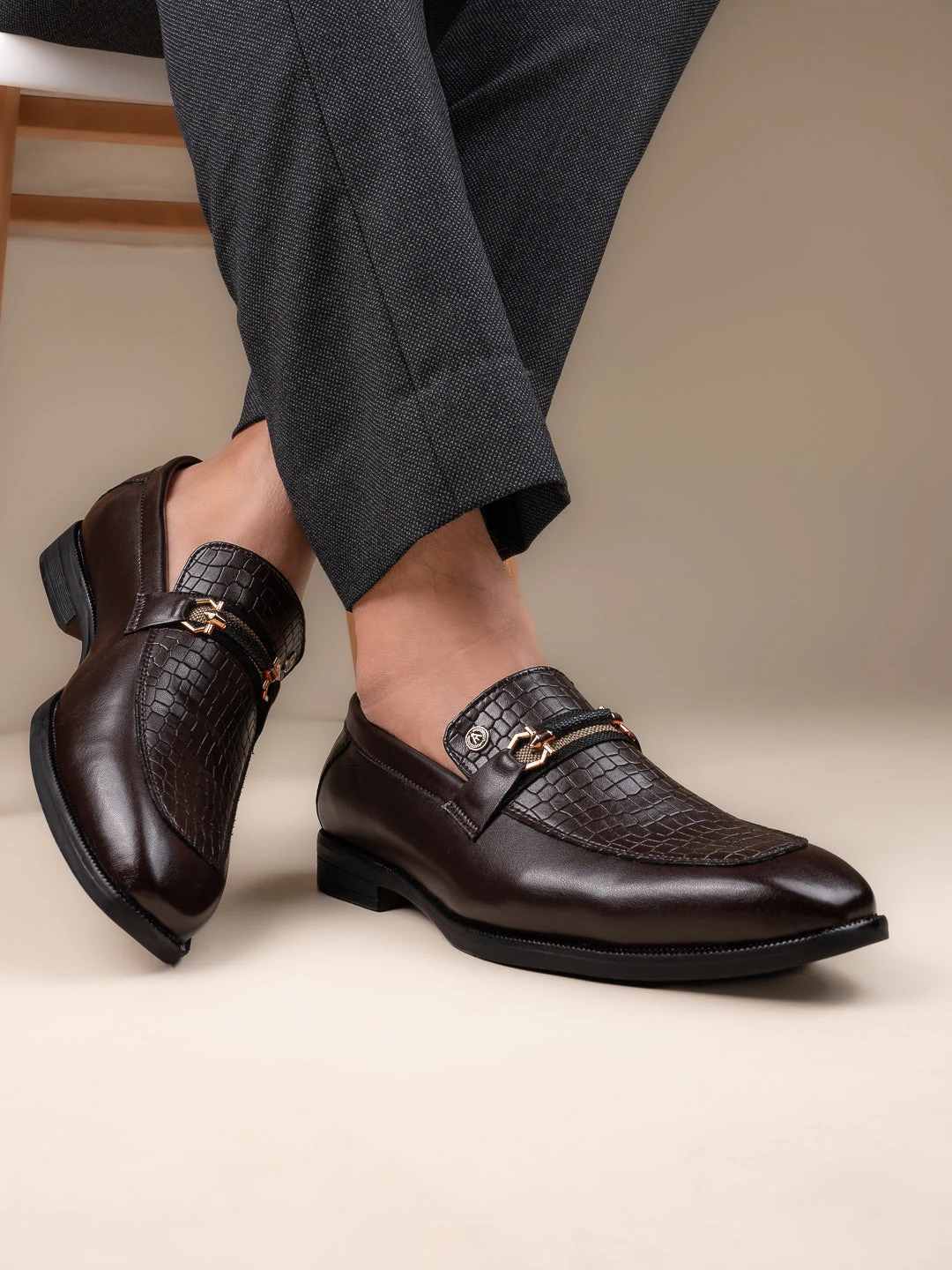 Alberto Torresi MEN'S CALABRIA BROWN BUCKLE SLIP-ON SHOE FOR MEN 1 Alberto Torresi MEN'S CALABRIA BROWN BUCKLE SLIP-ON SHOE FOR MEN