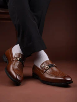 Albertoi Torresi Men's Calabria Tan Buckle Slip-Ons