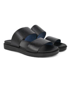 Alberto Torresi PVC Printed Branding Textured Black Leather Men Slippers 11 Alberto Torresi PVC Printed Branding Textured Black Leather Men Slippers -Urban Shoes Store DSC 3852 2