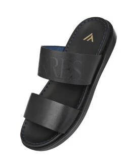 Alberto Torresi PVC Printed Branding Textured Black Leather Men Slippers 13 Alberto Torresi PVC Printed Branding Textured Black Leather Men Slippers -Urban Shoes Store DSC 3855 2