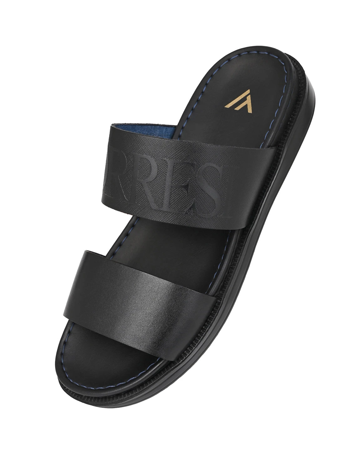 Alberto Torresi PVC Printed Branding Textured Black Leather Men Slippers 6 Alberto Torresi PVC Printed Branding Textured Black Leather Men Slippers - Image 6