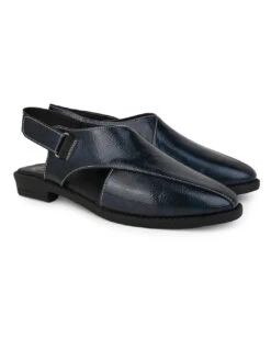 Alberto Torresi Blue Patent Crinkle Peshawari Sandal With Padded Insole -Urban Shoes Store DSC 6233 2 2