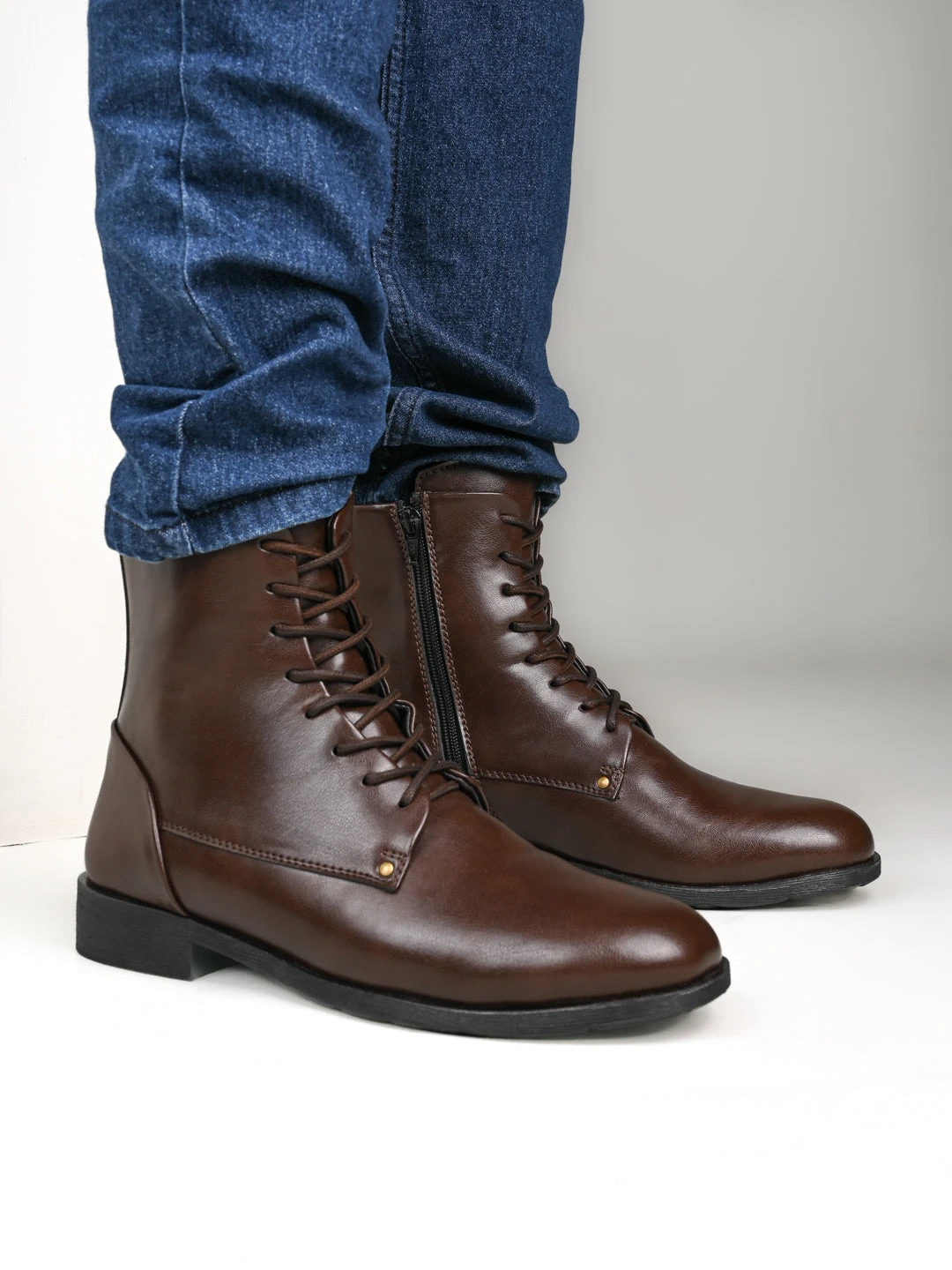 Alberto Torresi Barcus Series 111 Faux Brown Leather Long Boots 1 Alberto Torresi Barcus Series 111 Faux Brown Leather Long Boots