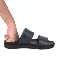 Alberto Torresi PVC Printed Branding Textured Blue Leather Men Slippers 16 Alberto Torresi PVC Printed Branding Textured Blue Leather Men Slippers -Urban Shoes Store DSC 8257 2