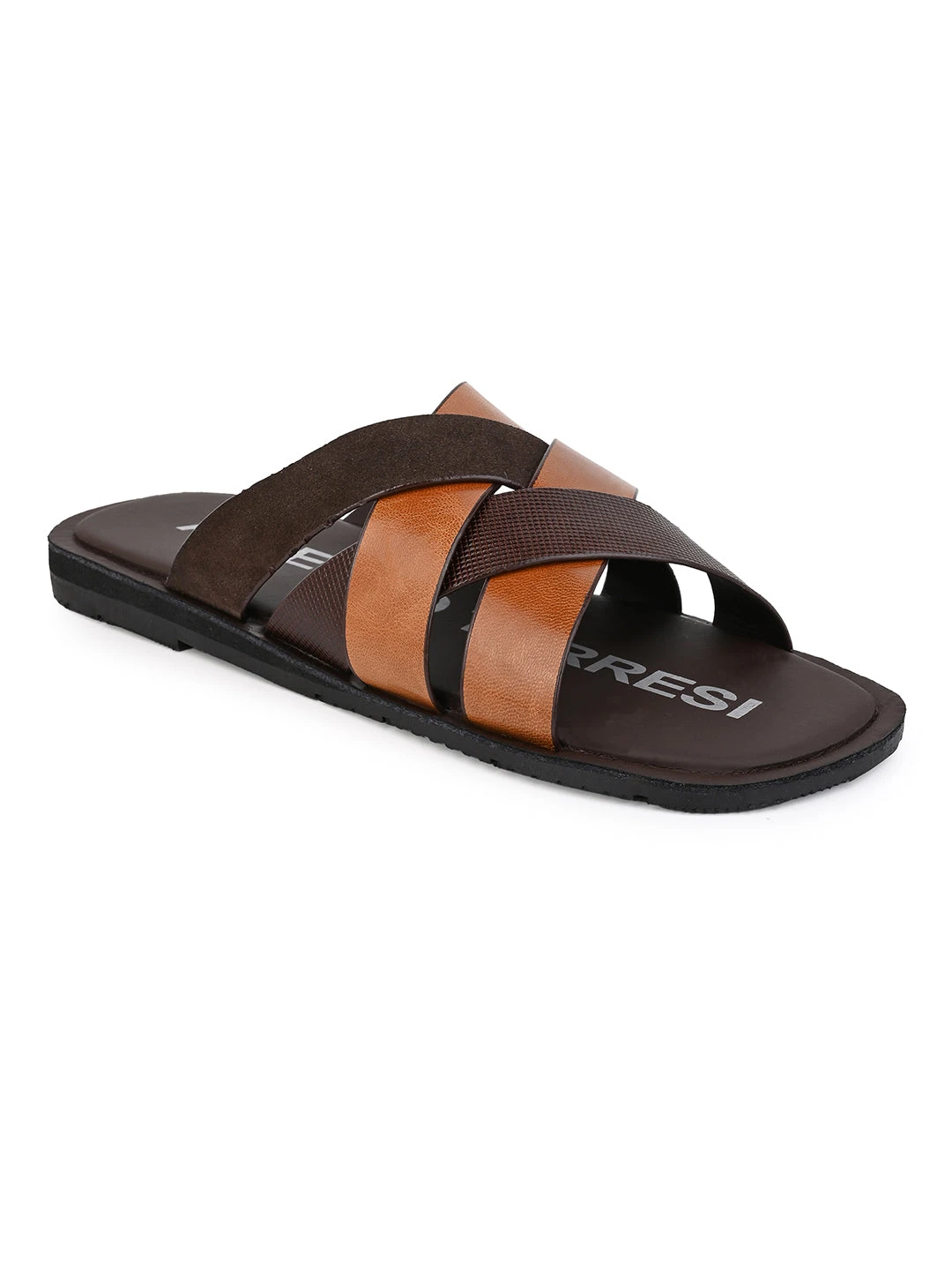 Alberto Torresi 271 Trendy Non Stitched StrapBrown Leather Slippers 2 Alberto Torresi 271 Trendy Non Stitched StrapBrown Leather Slippers - Image 2