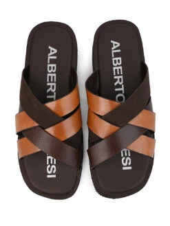 Alberto Torresi 271 Trendy Non Stitched StrapBrown Leather Slippers 11 Alberto Torresi 271 Trendy Non Stitched StrapBrown Leather Slippers -Urban Shoes Store DSC 8412