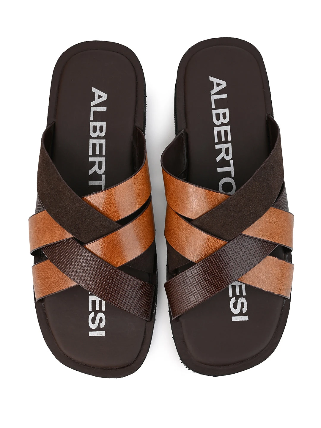 Alberto Torresi 271 Trendy Non Stitched StrapBrown Leather Slippers 5 Alberto Torresi 271 Trendy Non Stitched StrapBrown Leather Slippers - Image 5